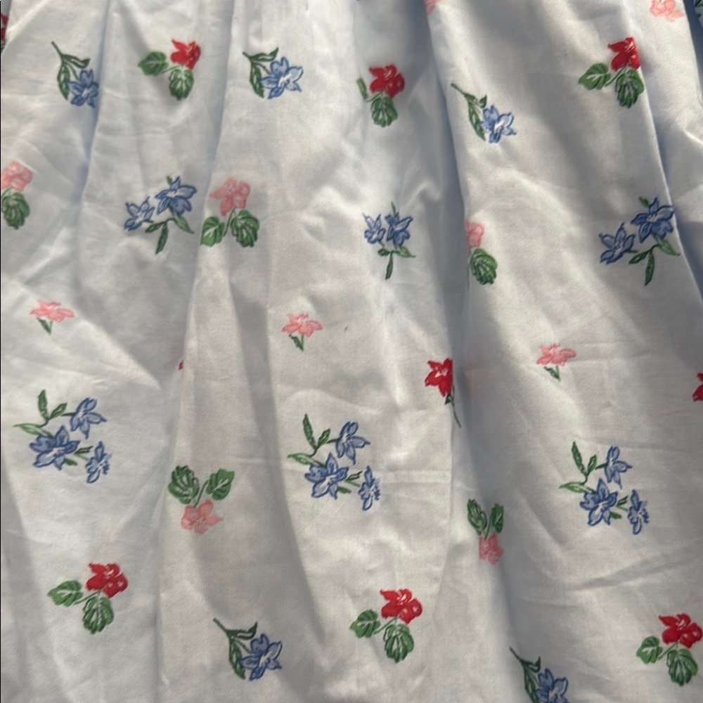 Janie and Jack Blue Floral girls sun Dress in White with Red and Blue flowe - Picture 13 of 16